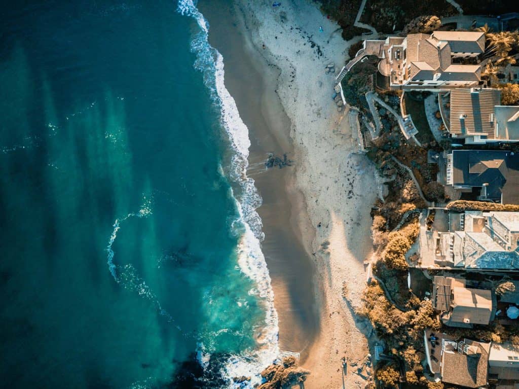 Oceanfront property with stunning views of the shoreline and waves crashing onto the beach. Perfect.