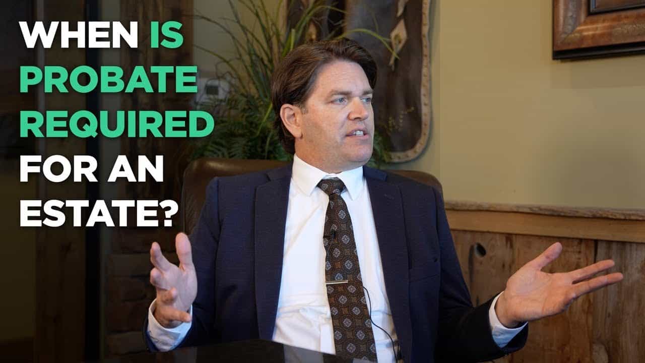 Probate lawyer discussing estate planning and legal options in an office setting.